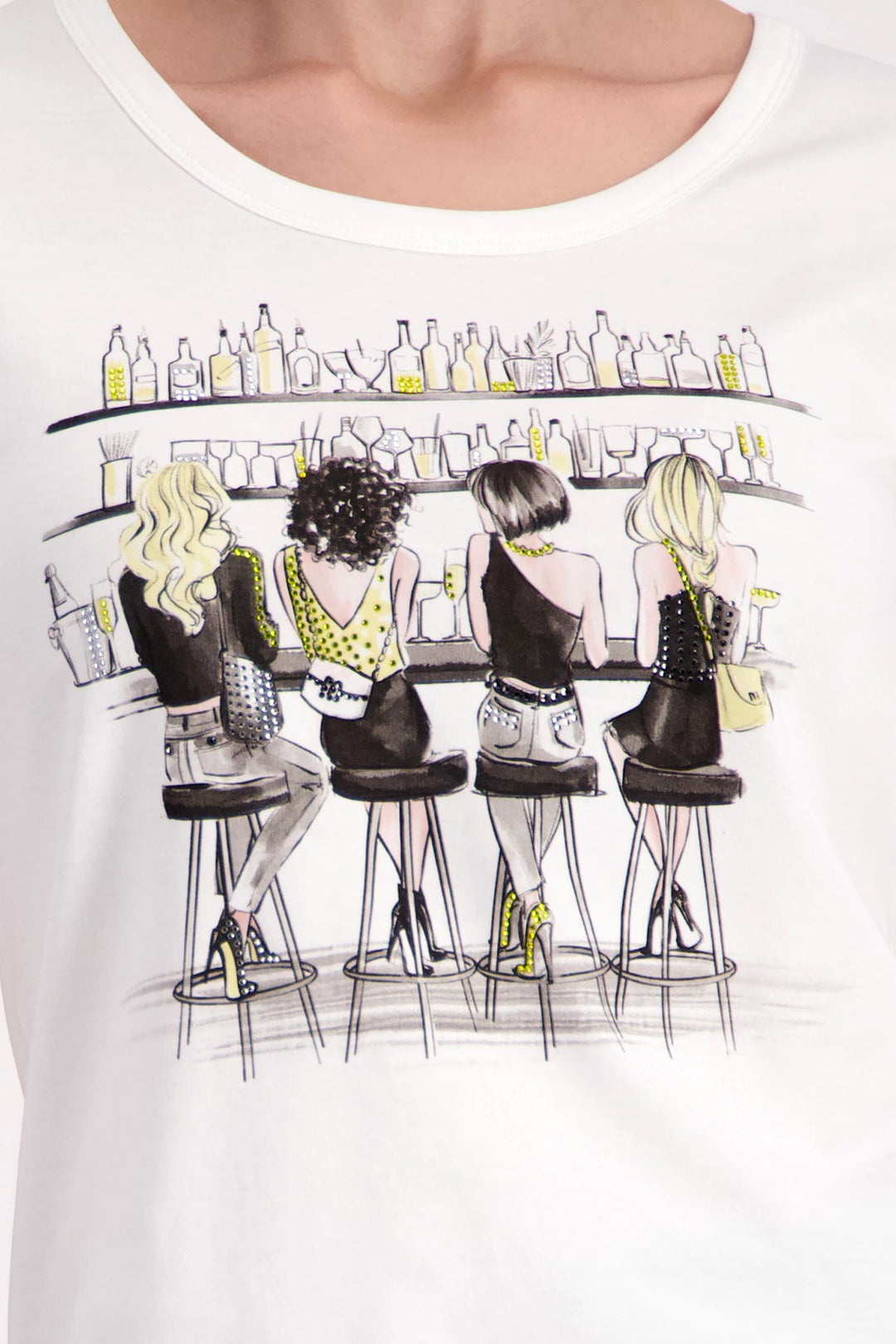 Drawn Women T-Shirt in Cream