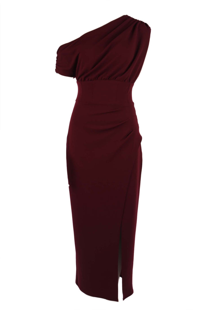 Lucy Ankle Dress in Wine