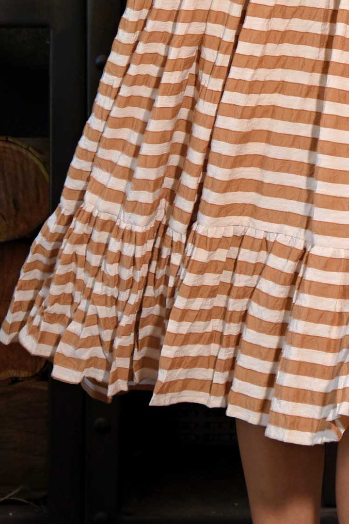 Walk In The Park Dress in Coffee Stripe | FINAL SALE