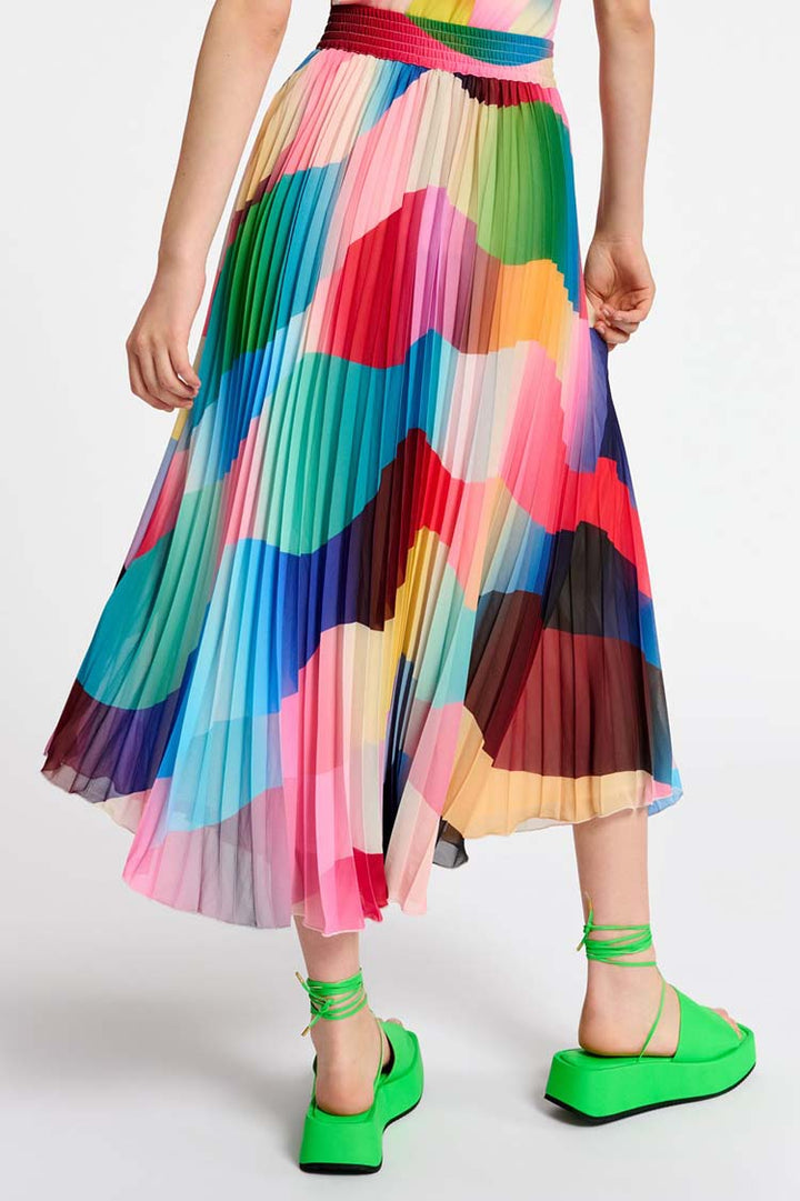 Drobali Multicolour Pleat Skirt