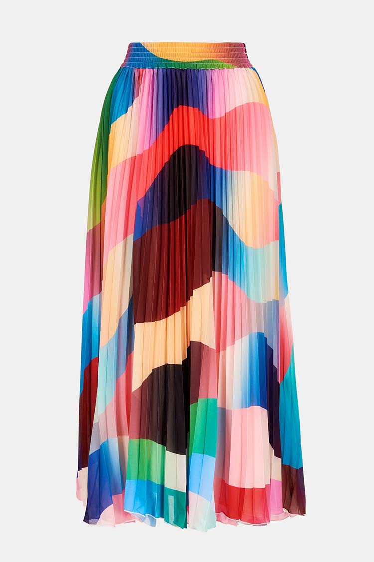 Drobali Multicolour Pleat Skirt