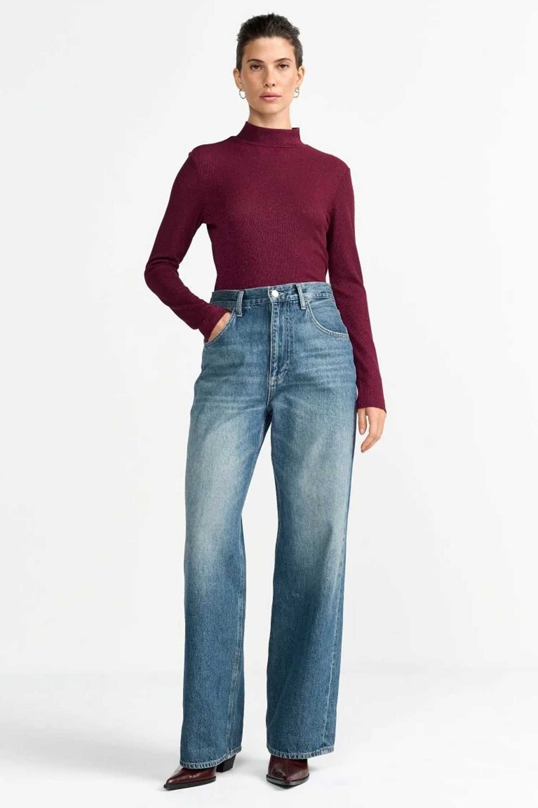 Ev Glam Rib Turtle LS in Ruby Glow