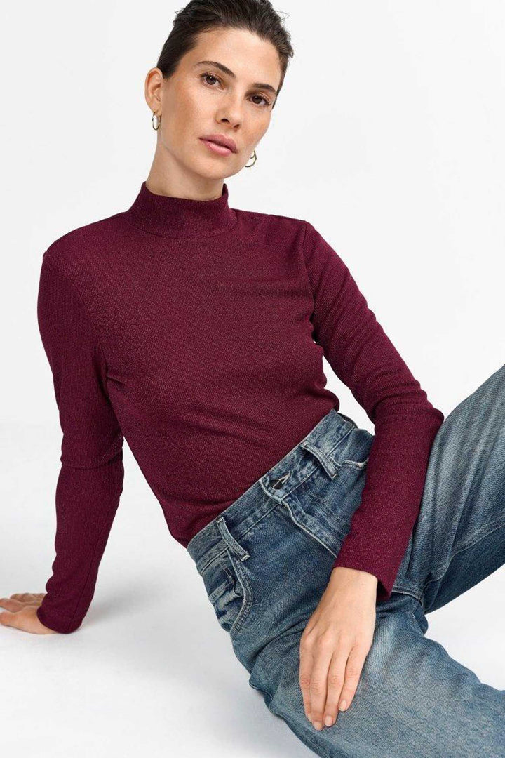 Ev Glam Rib Turtle LS in Ruby Glow