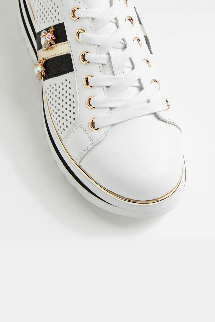 Eaglesy Jewel Sneakers in White Black