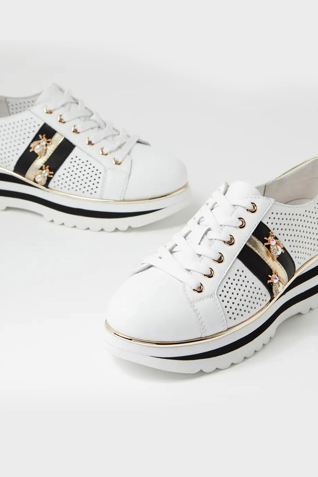 Eaglesy Jewel Sneakers in White Black