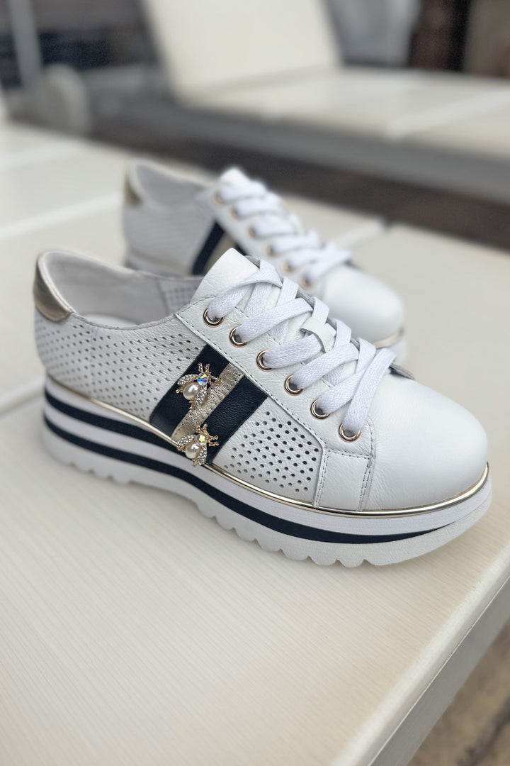 Eaglesy Jewel Sneakers in White Black