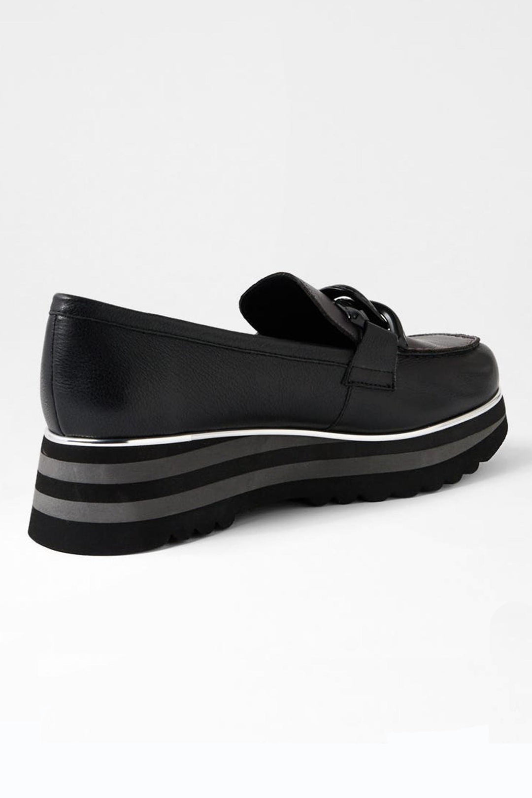 Eaila Leather Loafers in Black Charcoal