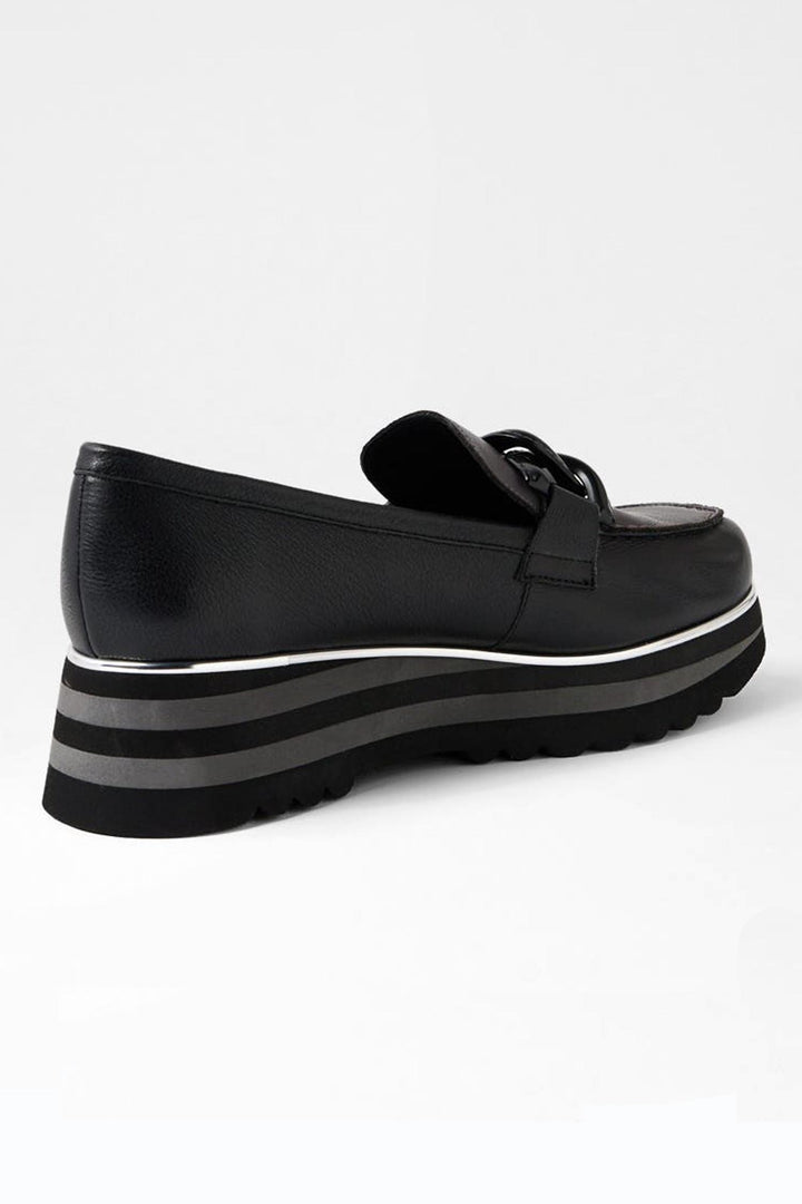 Eaila Leather Loafers in Black Charcoal