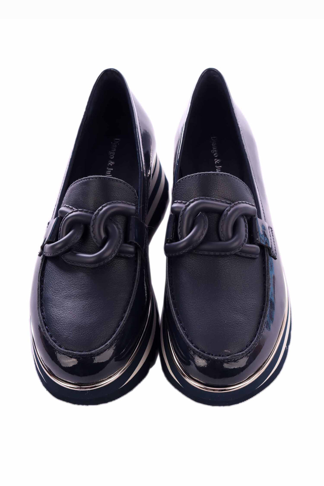 Eaila Patent Leather Loafer in Navy