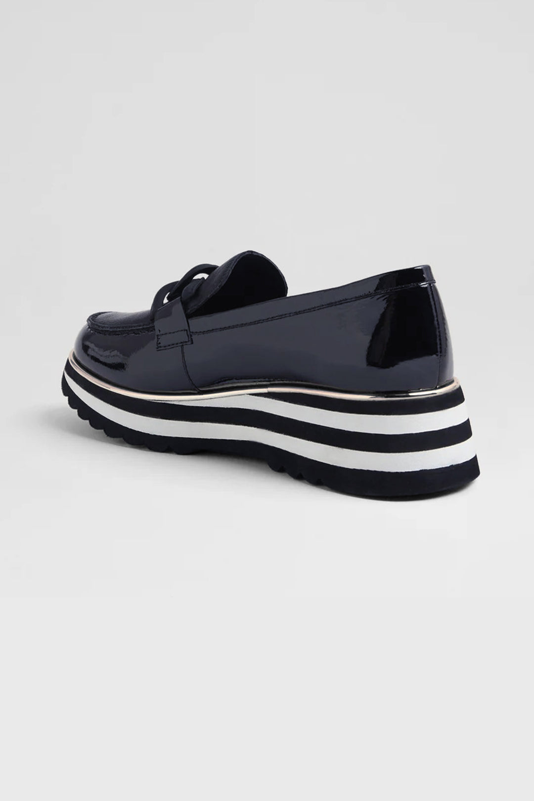 Eaila Patent Leather Loafer in Navy