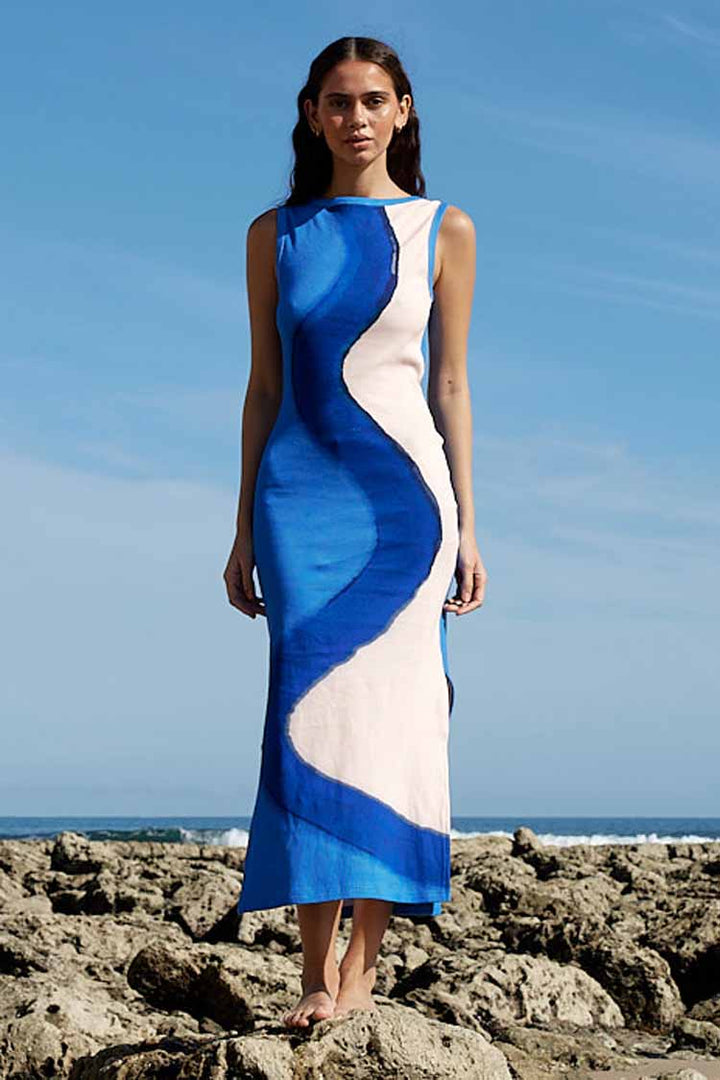 Easton Tank Dress In Ocean Seashell