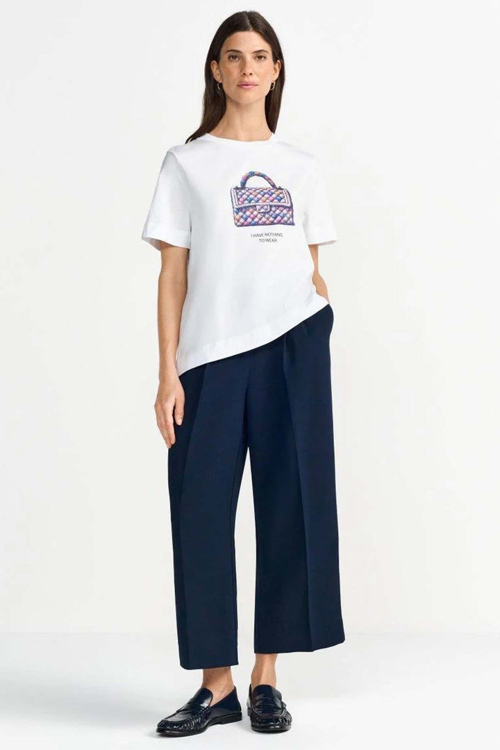 Easy Fit T-Shirt Asymmetric Hem Bag in White