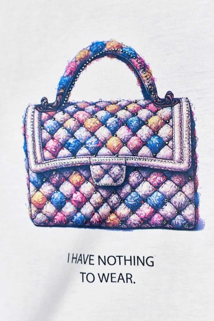 Easy Fit T-Shirt Asymmetric Hem Bag in White