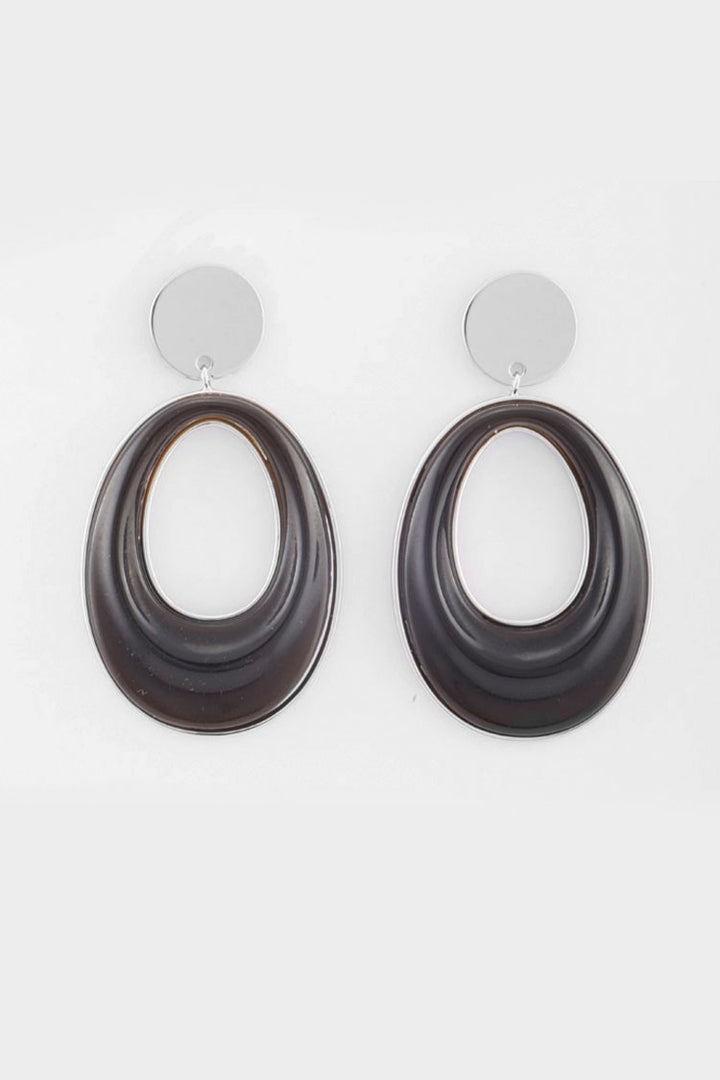 Ebony Loop Earrings in Silver