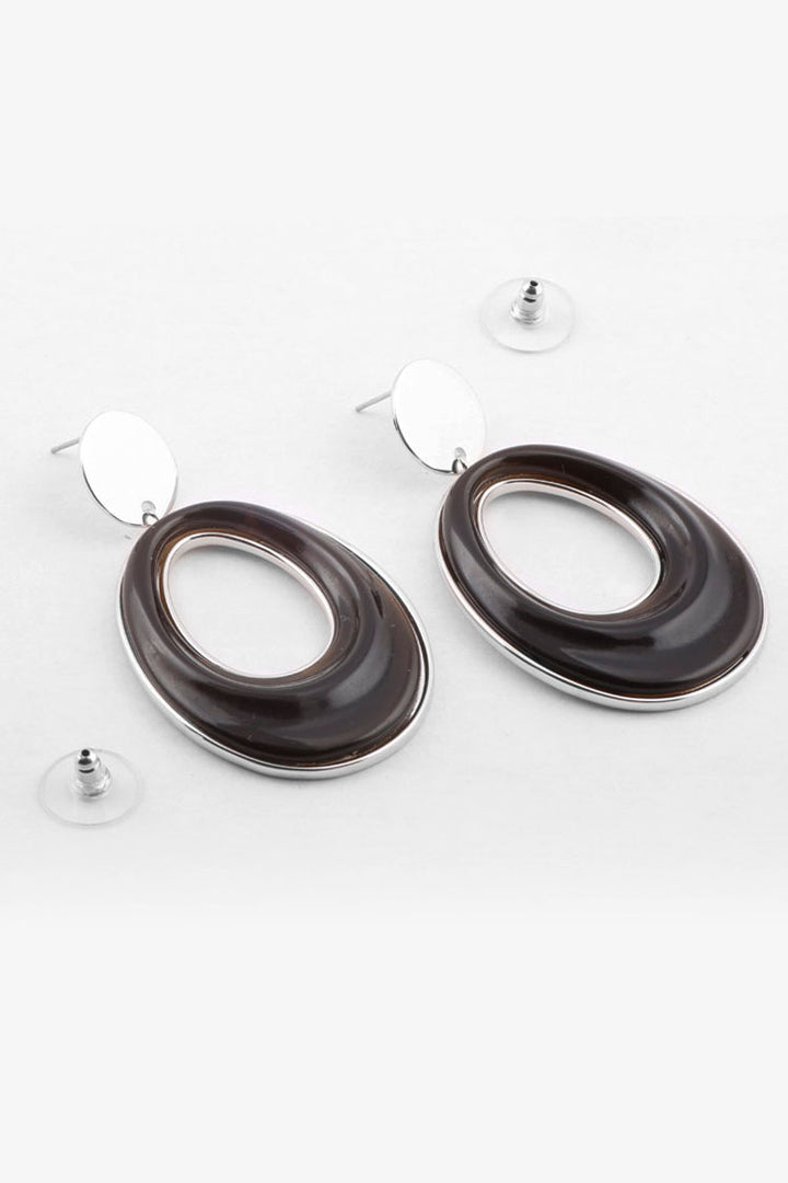 Ebony Loop Earrings in Silver