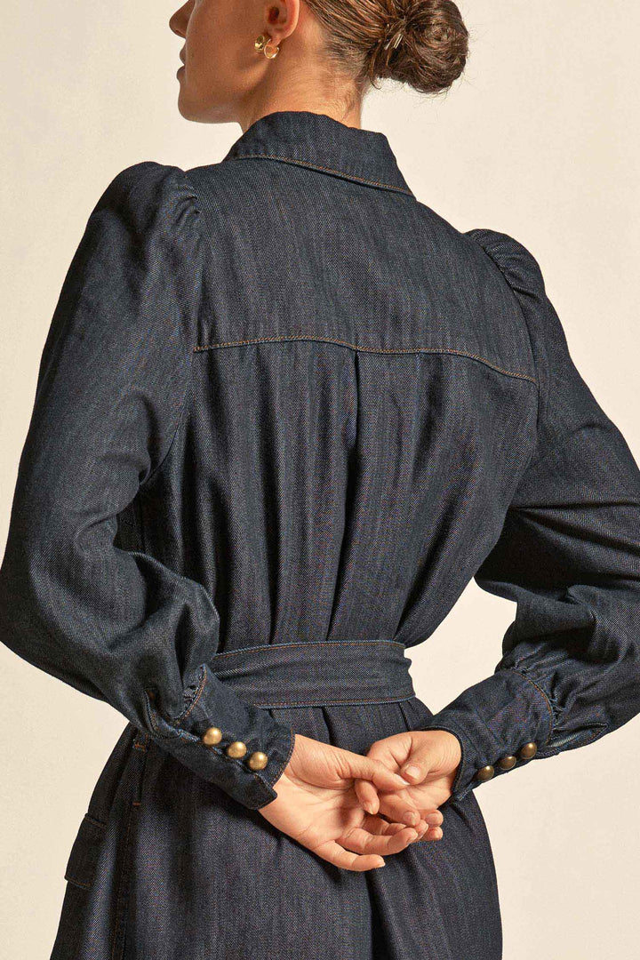 Echelon Dress in Dark Denim