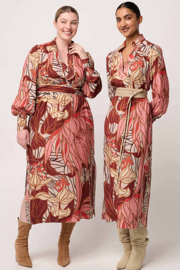 Edith Midi Dress in Cathedral Botanic