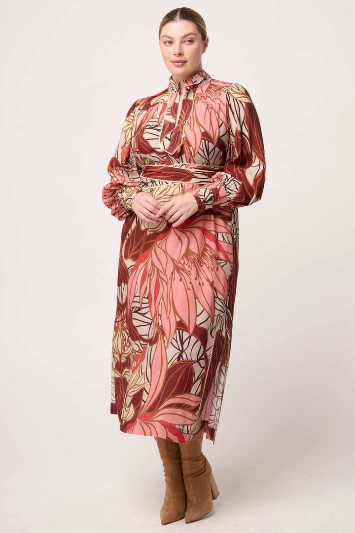 Edith Midi Dress in Cathedral Botanic