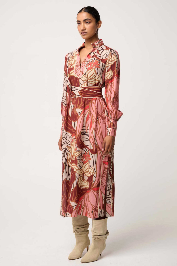 Edith Midi Dress in Cathedral Botanic