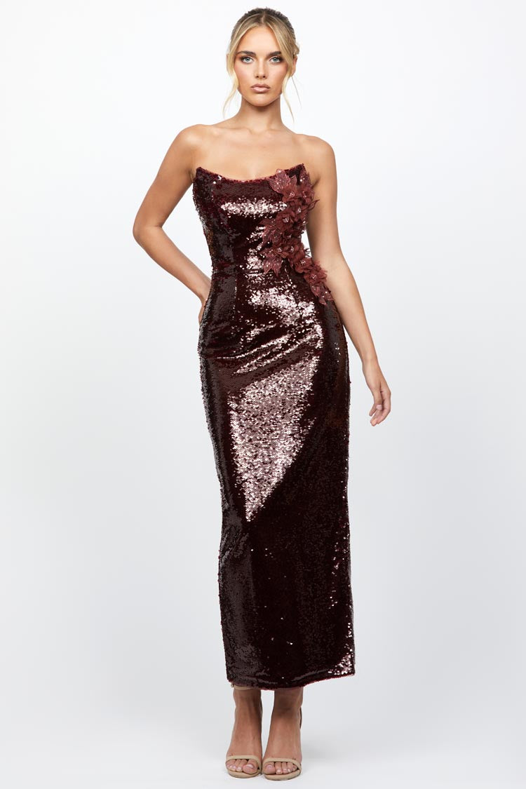 bariano red sequin dress Dress Hire: BARIANO - Stephanie Sequin Gown | Designer Dress Hire Perth | Little Borrowed Dress
