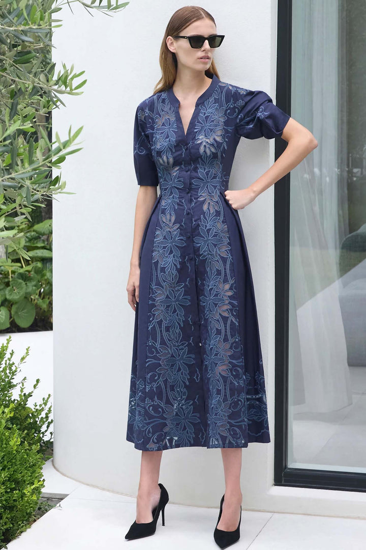 Edwina Shirt Dress in Navy