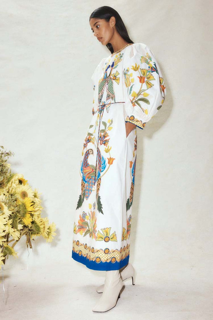 Effie Puff Sleeve Midi Dress
