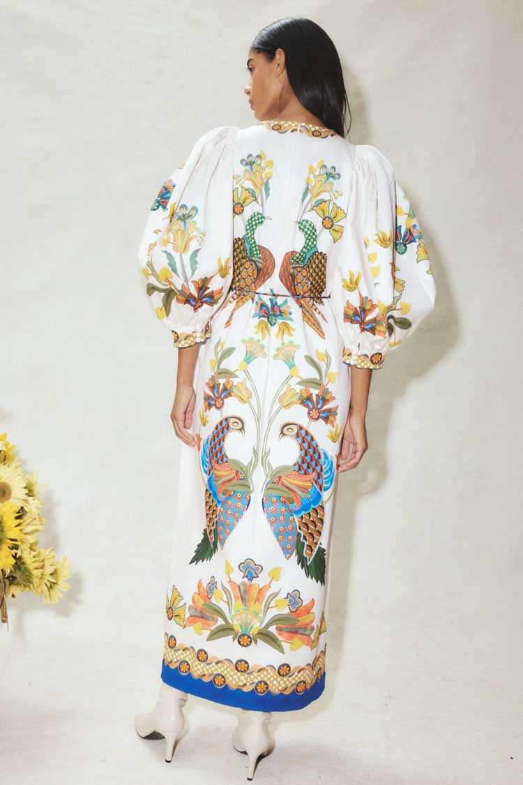 Effie Puff Sleeve Midi Dress