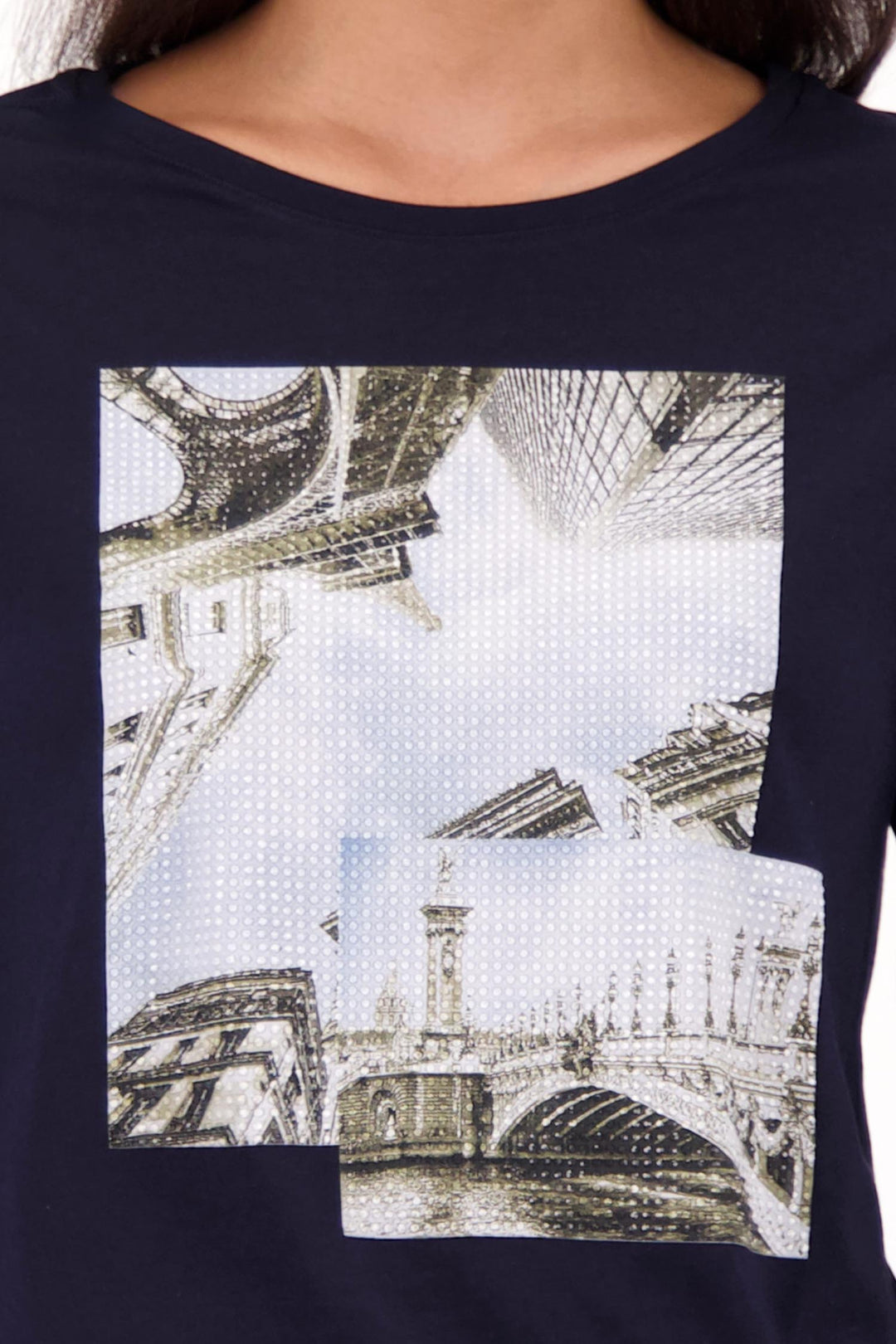 Eiffel Tower Tee in Navy Night Sky