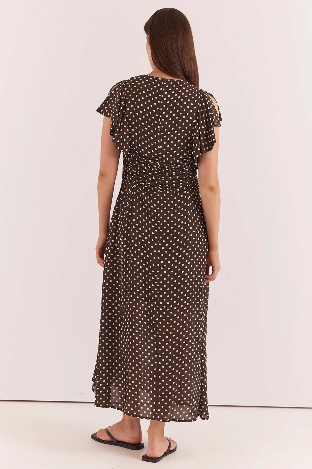 Elba Ruched Waist Dress in Polka Dot