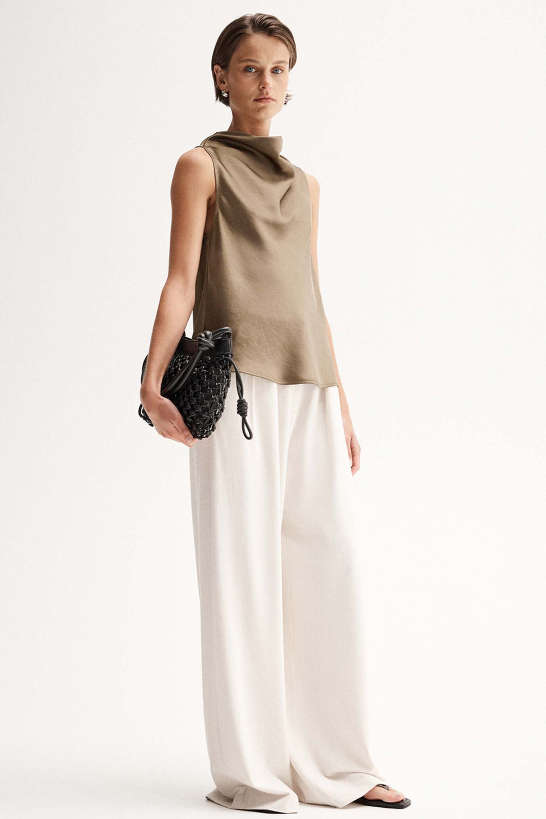 Eleanor Crowl Neck Top in Mocha