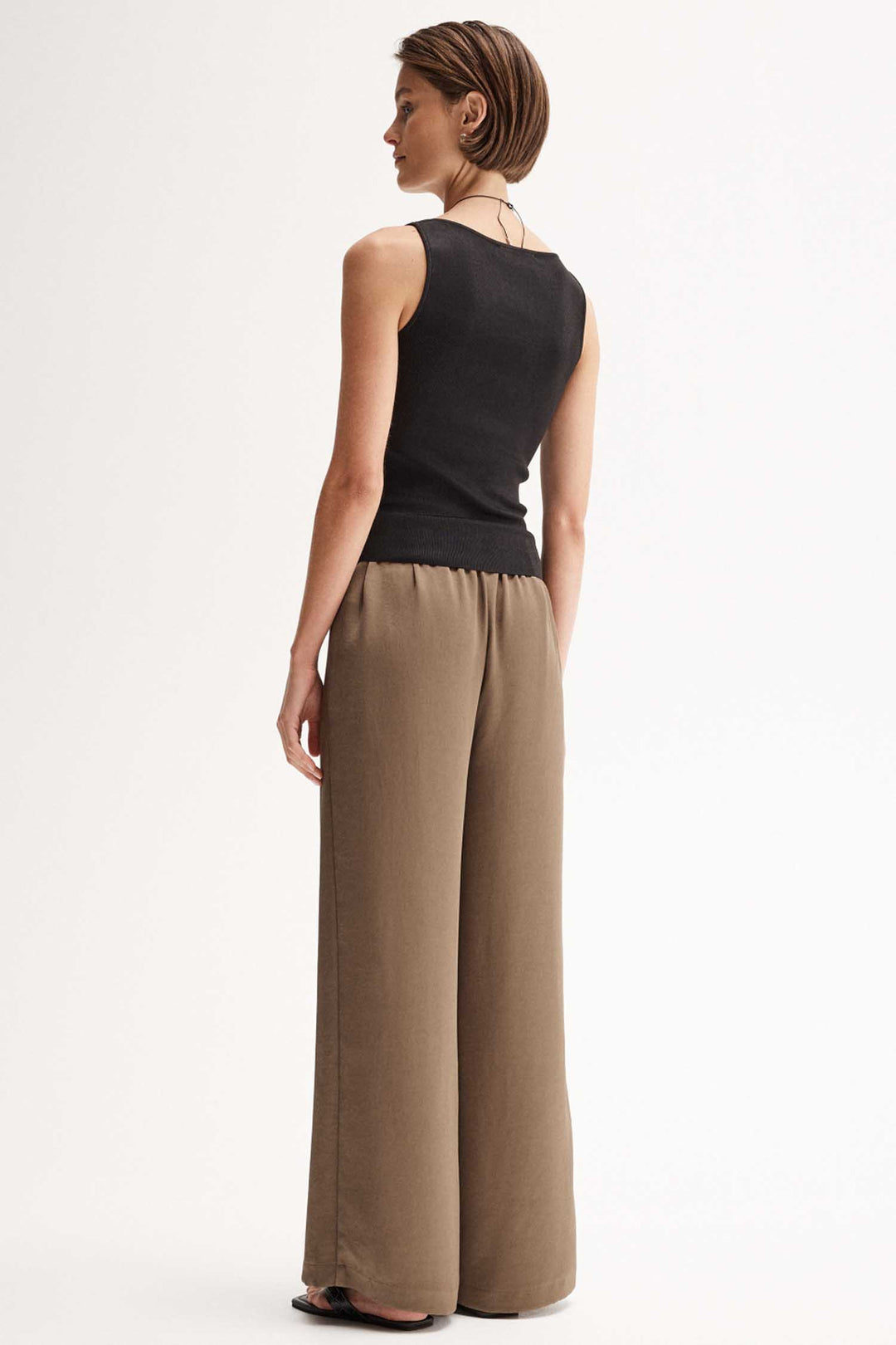 Eleanor Wide Leg Pant in Mocha