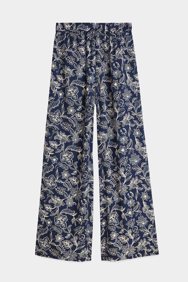 Eleni High-Rise Wide Leg 30" Pants in Lucky Bandana Dress Blues
