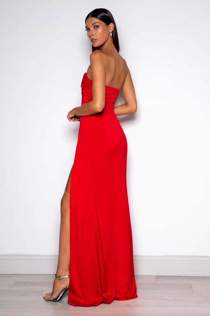 Elias Strapless Gown in Red