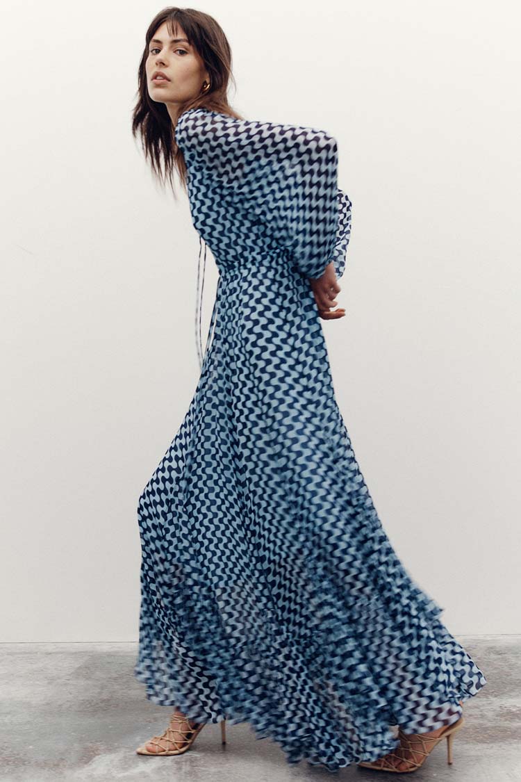Elina Lace Front Drawstring Maxi Dress