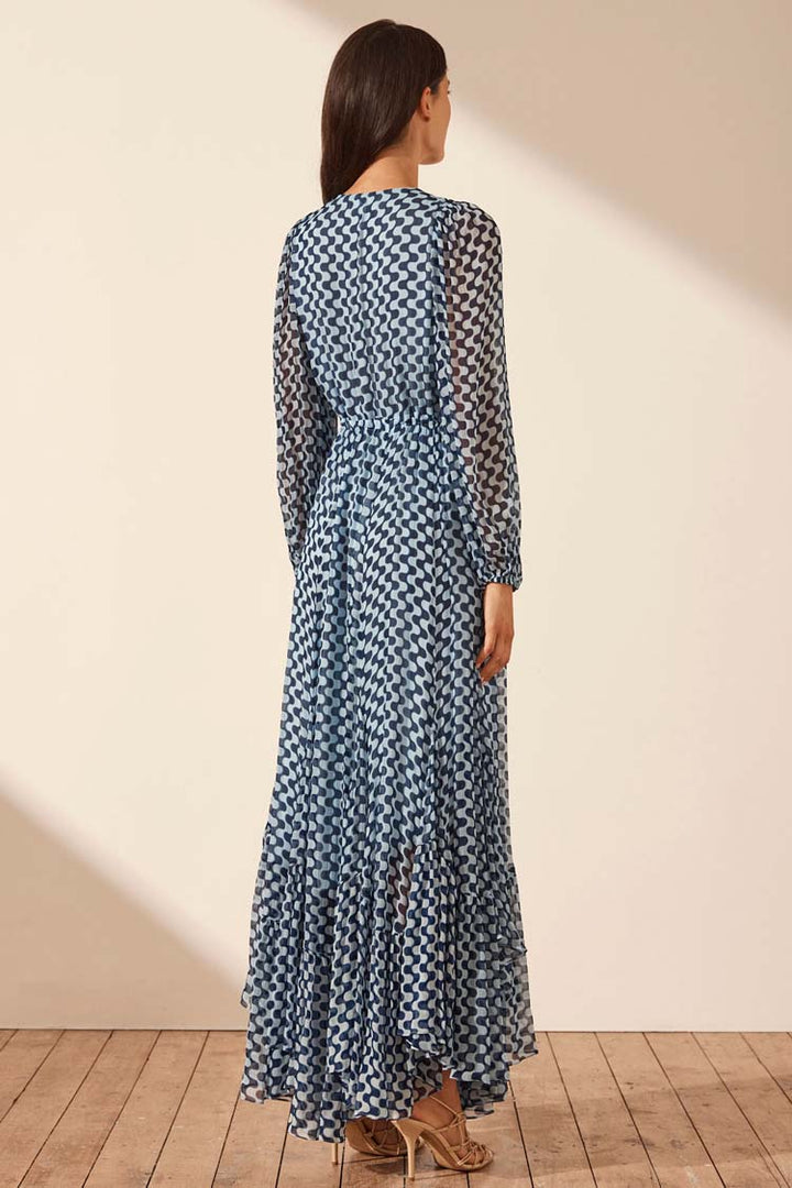 Elina Lace Front Drawstring Maxi Dress