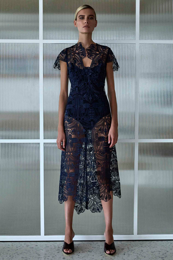 Elise Midi Dress in Midnight
