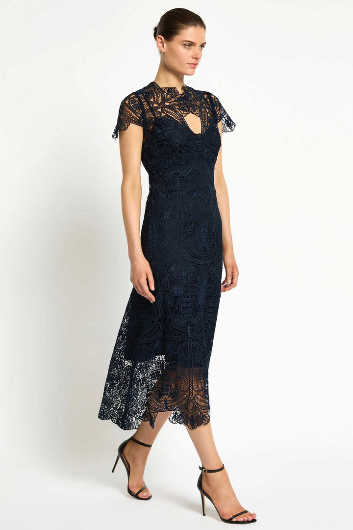 Elise Midi Dress in Midnight