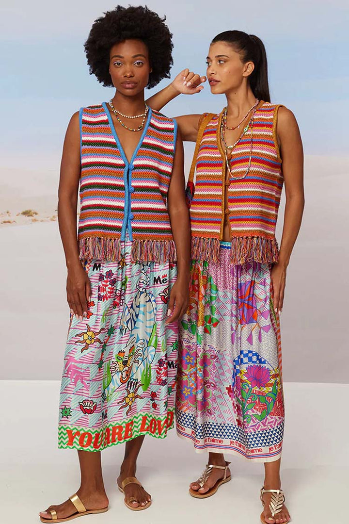 Elizabeth Printed Midi Skirt in Tiger
