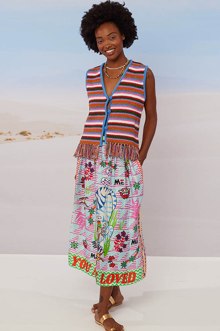 Elizabeth Printed Midi Skirt in Tiger