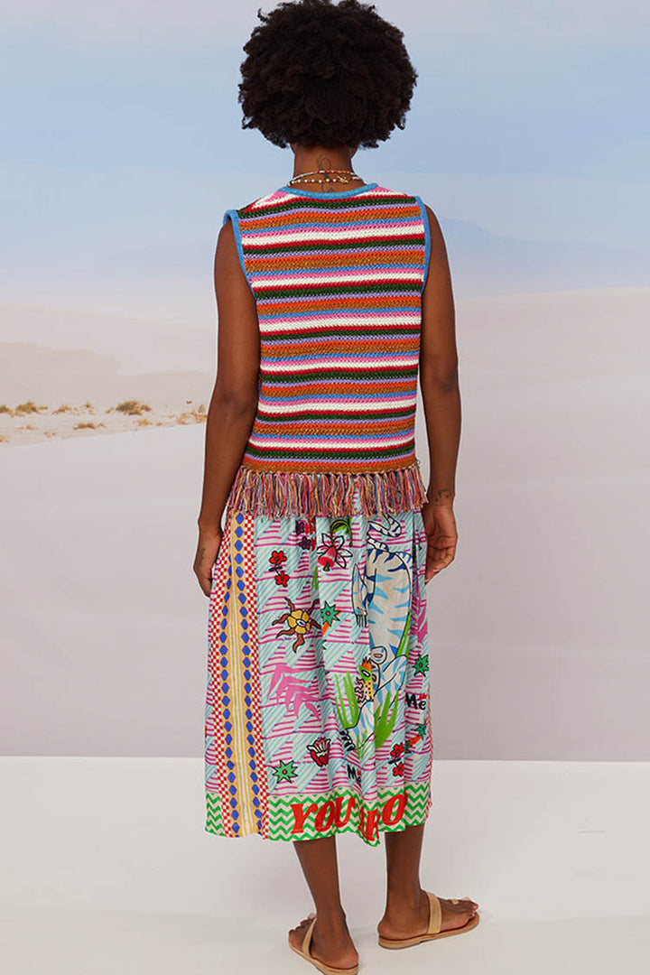 Elizabeth Printed Midi Skirt in Tiger