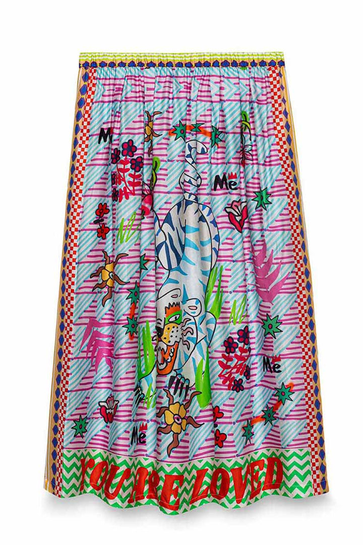 Elizabeth Printed Midi Skirt in Tiger