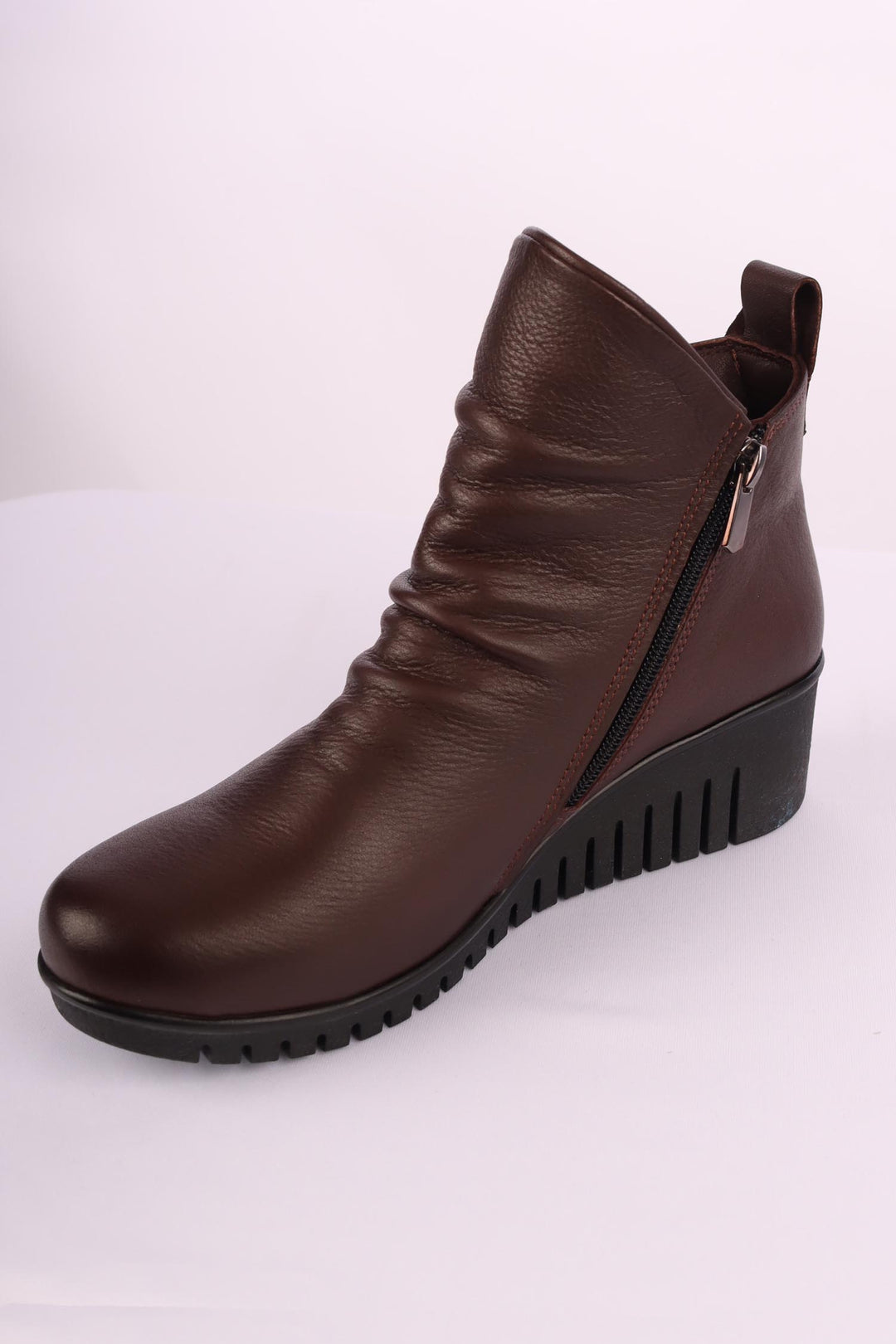 Ella Leather Boot in Chocolate
