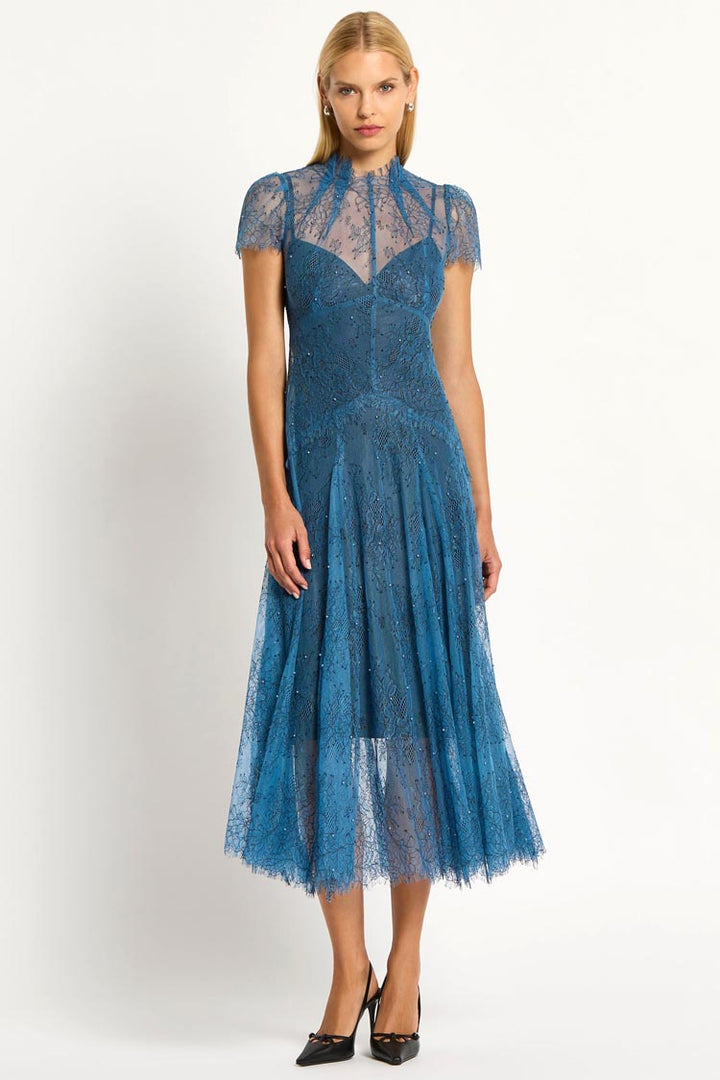 Elsa Midi Dress in Cornflower Blue