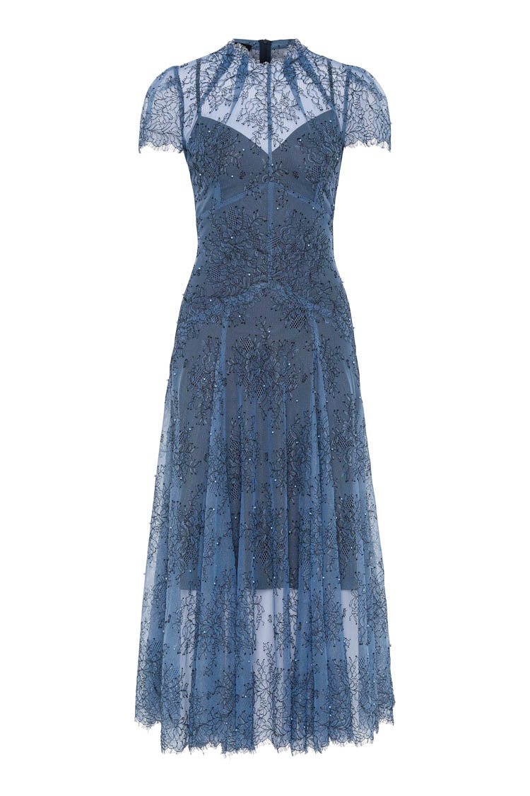 Elsa Midi Dress in Cornflower Blue