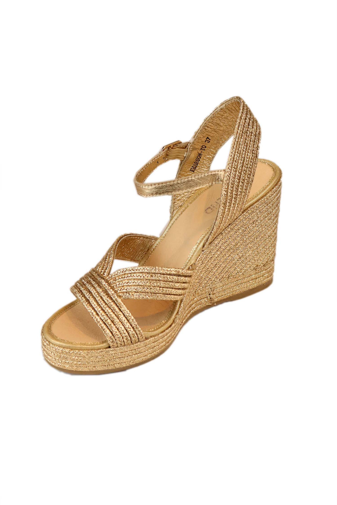 Emarson Rope Wedge Heels in Gold