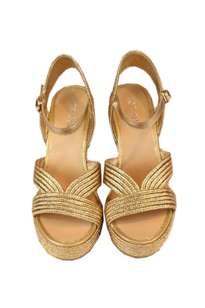 Emarson Rope Wedge Heels in Gold