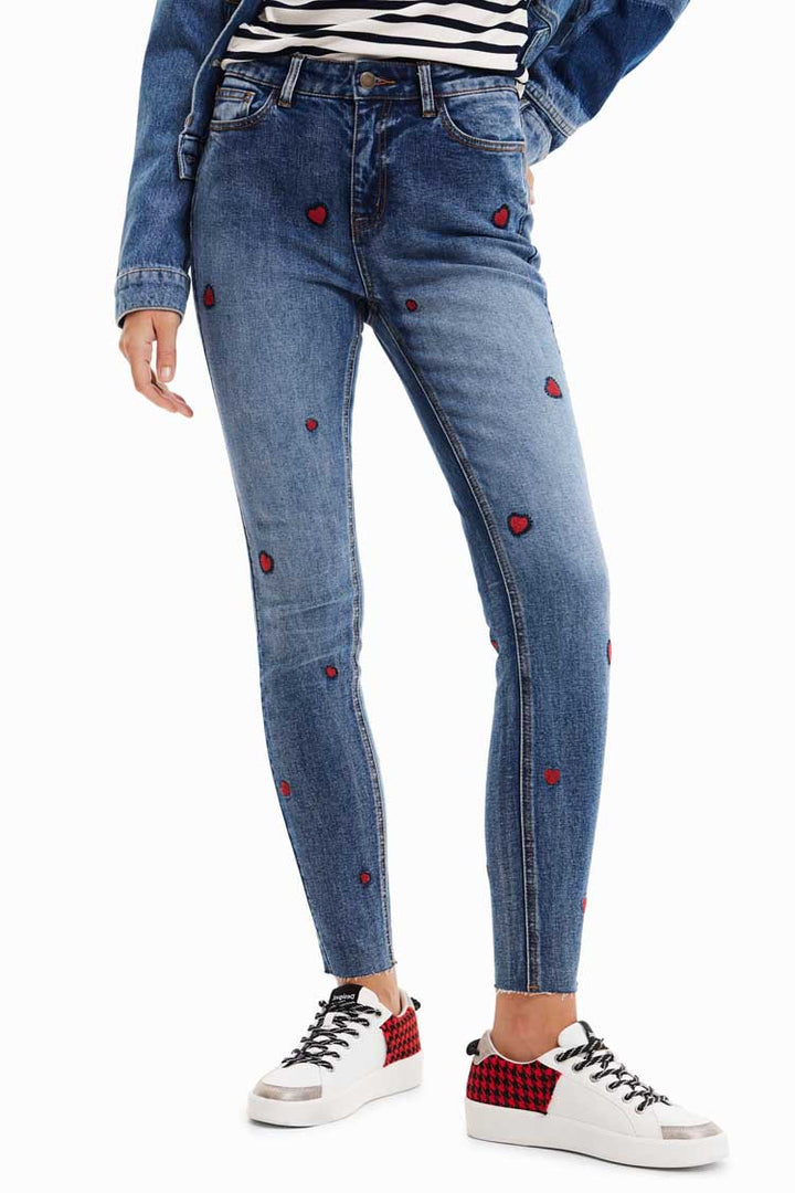 Embroidered Hearts Skinny Jeans | FINAL SALE