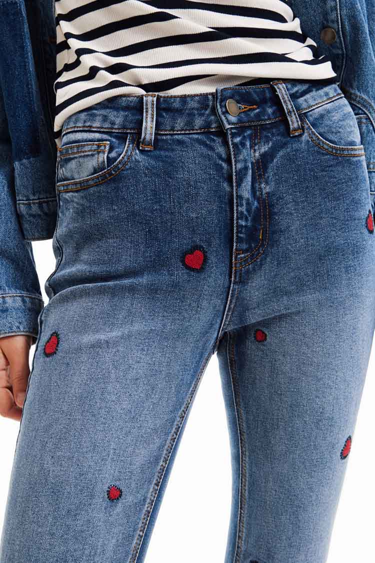 Embroidered Hearts Skinny Jeans | FINAL SALE