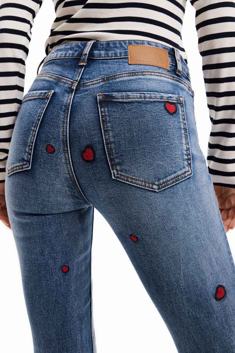 Embroidered Hearts Skinny Jeans | FINAL SALE