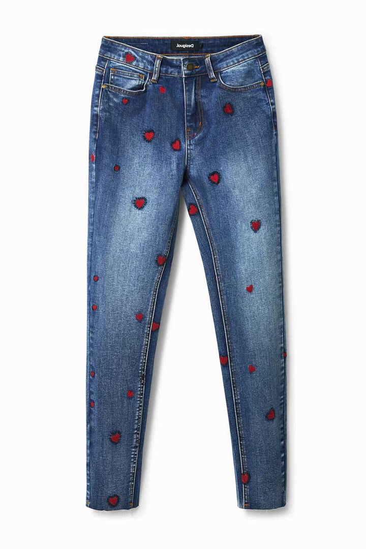 Embroidered Hearts Skinny Jeans | FINAL SALE